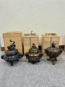 【遺品整理・高岡市】高岡銅器の香炉などお買取りしました。